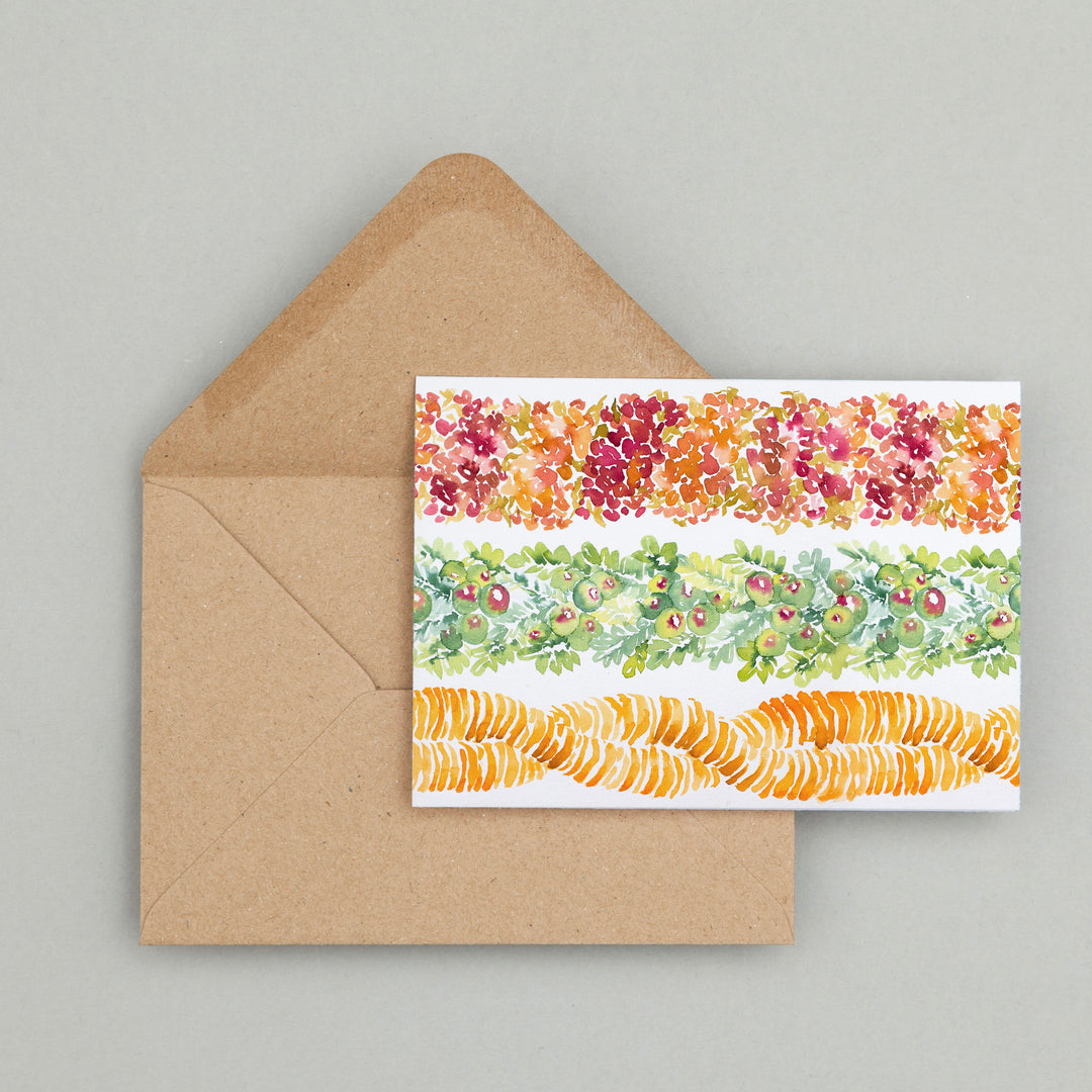 Aalii, Ulei, & Ilima Lei Greeting Card