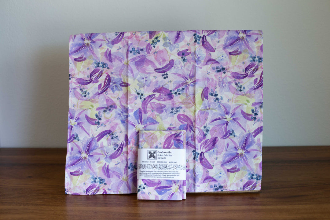 Native Hawaiian Plants - Poni (Purple) Tea Towels