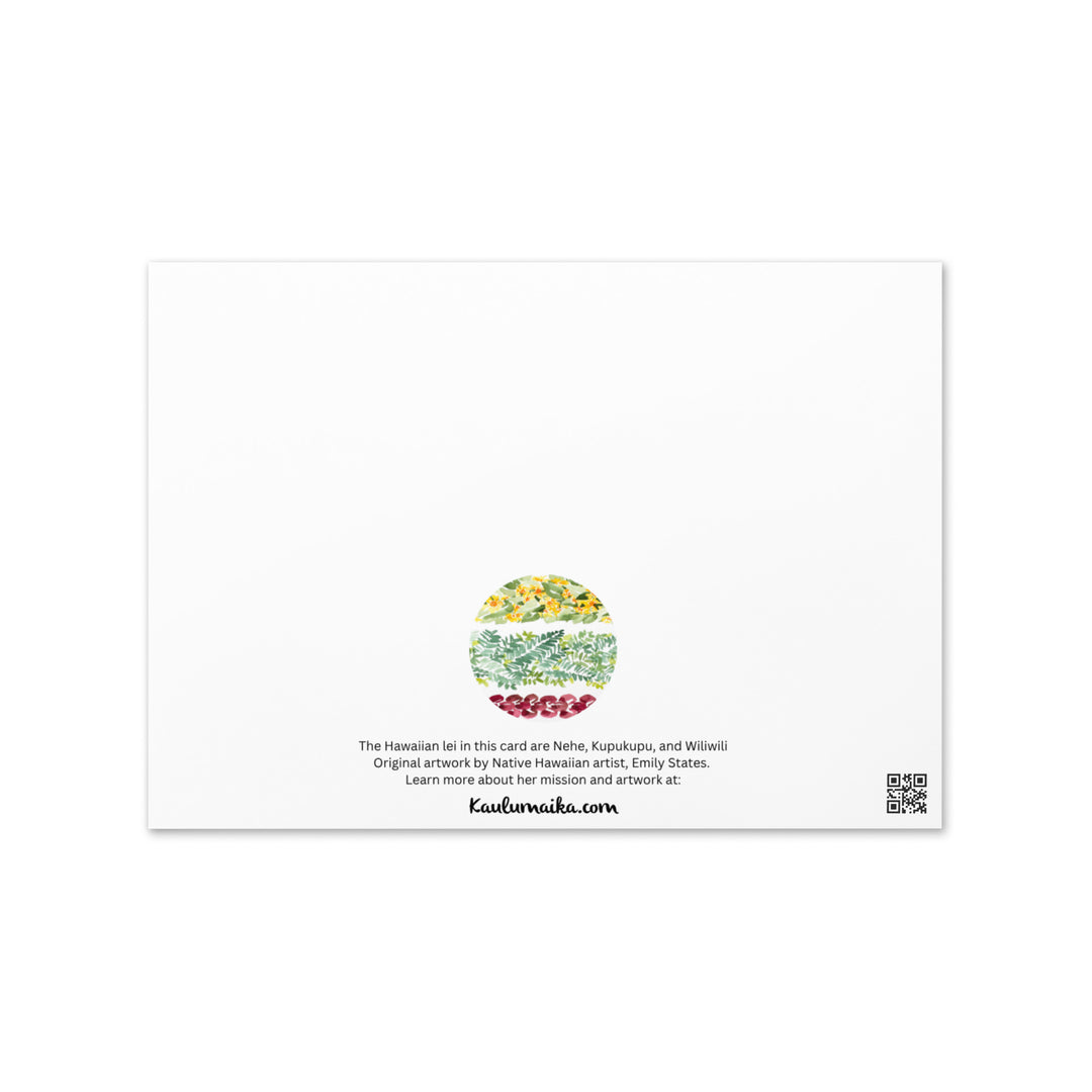 Nehe, Kupukupu, & Wiliwili Lei Greeting Card