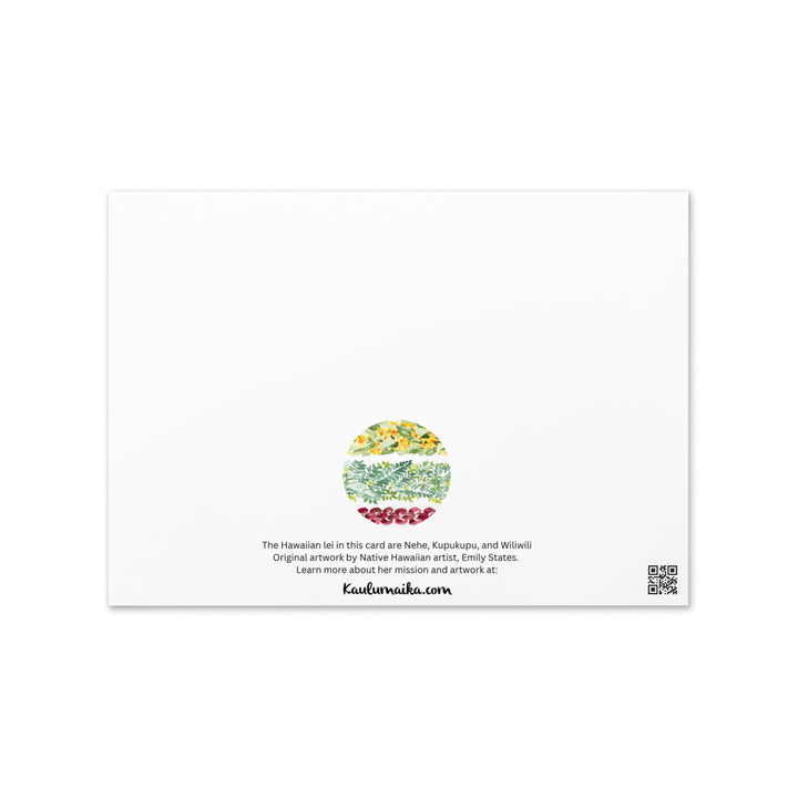 Nehe, Kupukupu, & Wiliwili Lei Greeting Card