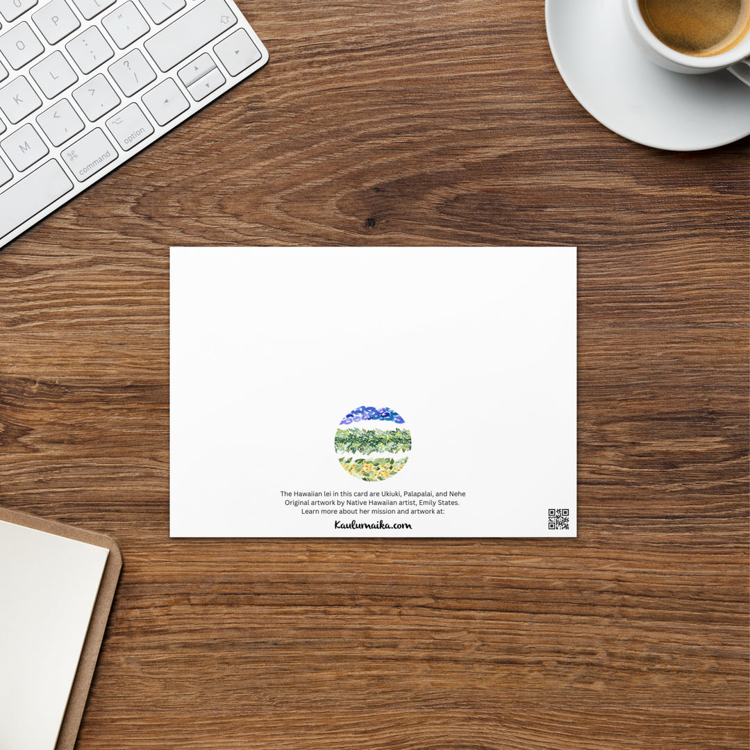 Ukiuki, Palapalai, & Nehe Lei Greeting Card