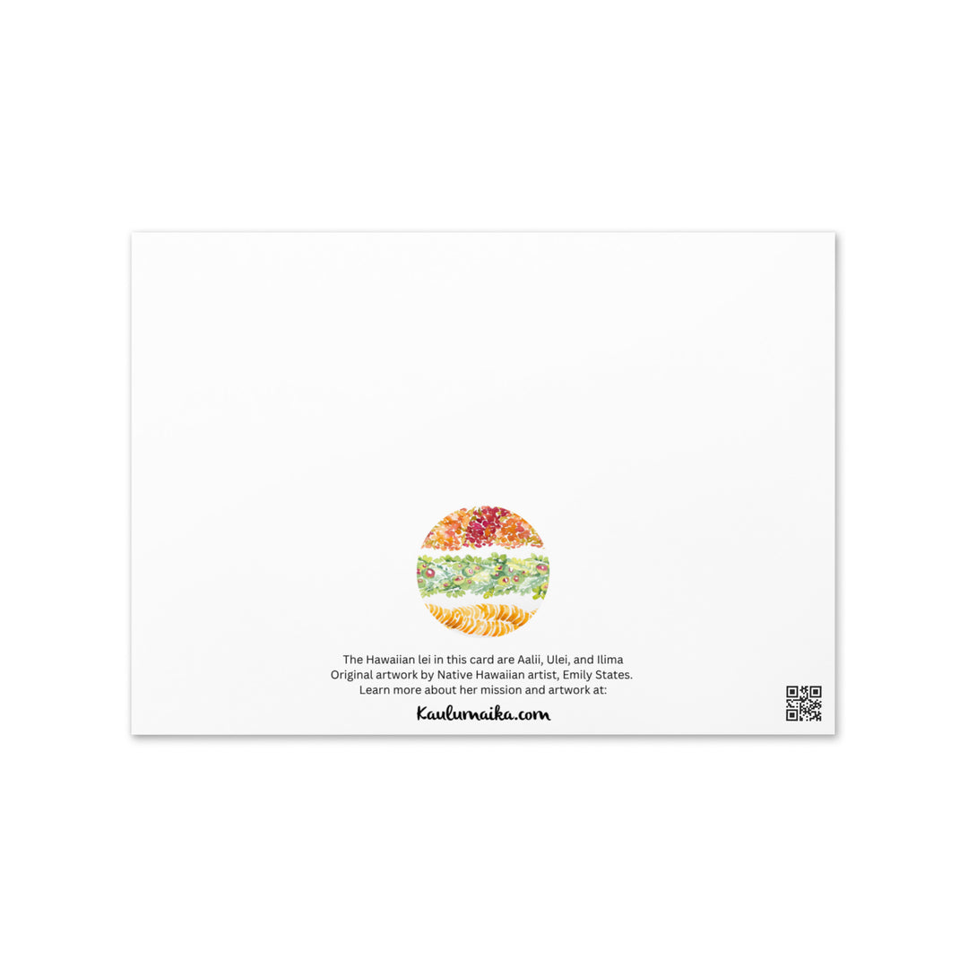 Aalii, Ulei, & Ilima Lei Greeting Card