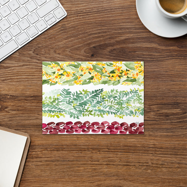 Nehe, Kupukupu, & Wiliwili Lei Greeting Card