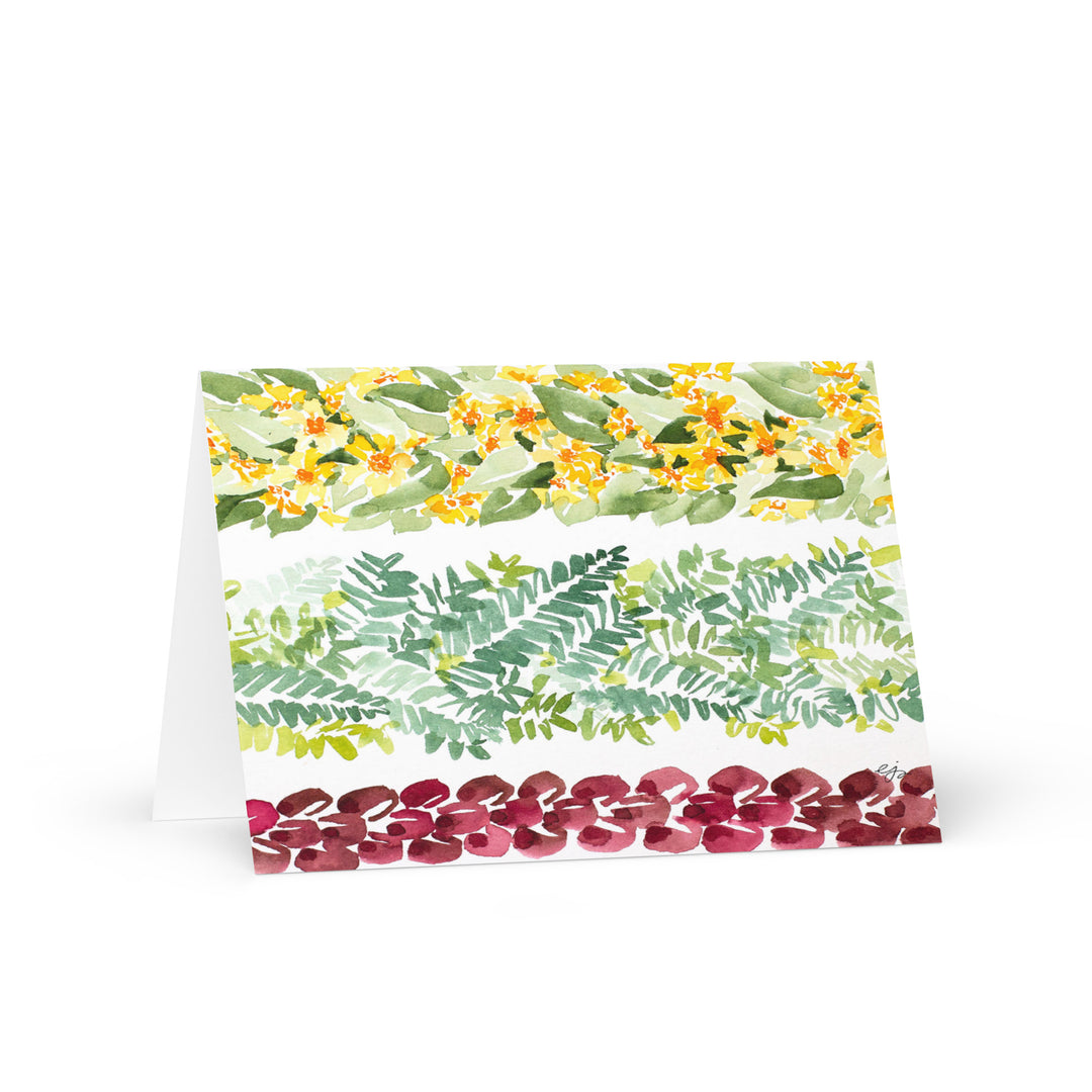 Nehe, Kupukupu, & Wiliwili Lei Greeting Card