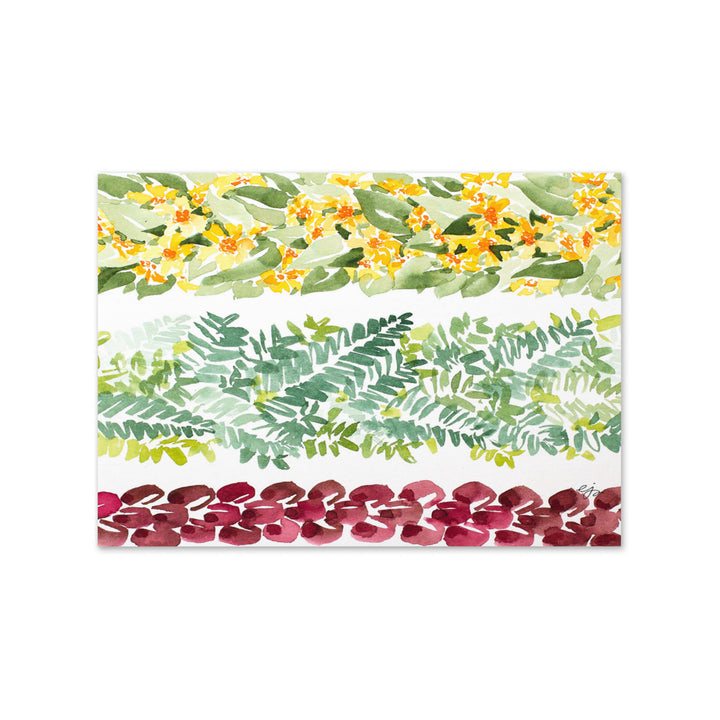 Nehe, Kupukupu, & Wiliwili Lei Greeting Card