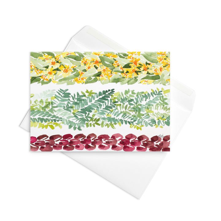 Nehe, Kupukupu, & Wiliwili Lei Greeting Card