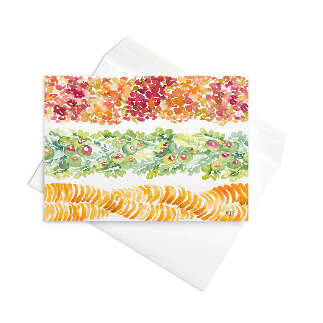Aalii, Ulei, & Ilima Lei Greeting Card