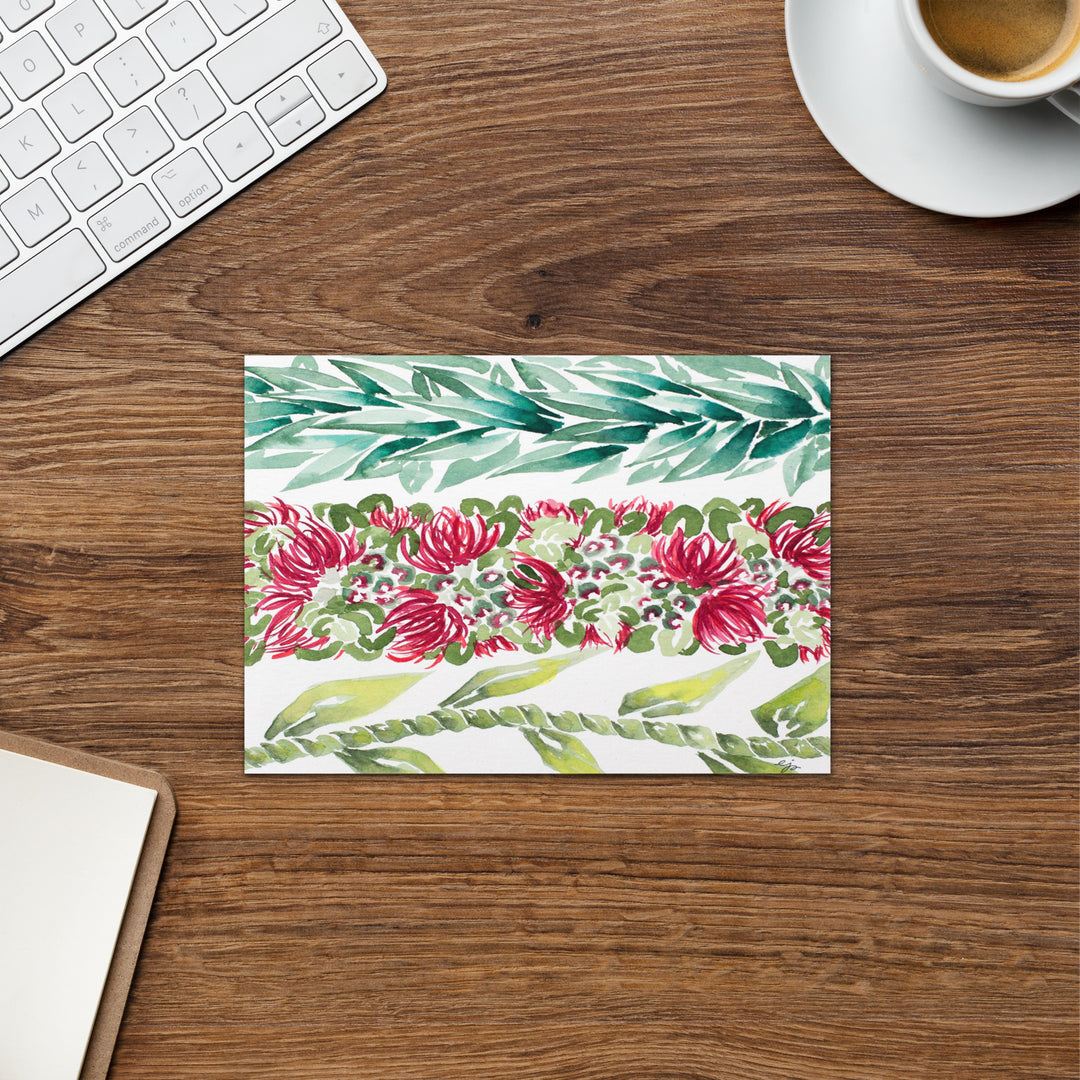 Maile, Lehua, & Ki Lei Greeting Card