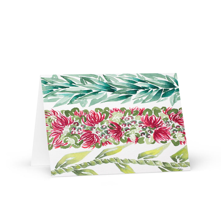 Maile, Lehua, & Ki Lei Greeting Card
