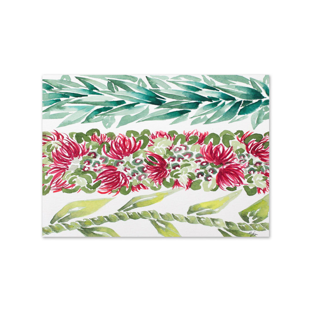 Maile, Lehua, & Ki Lei Greeting Card