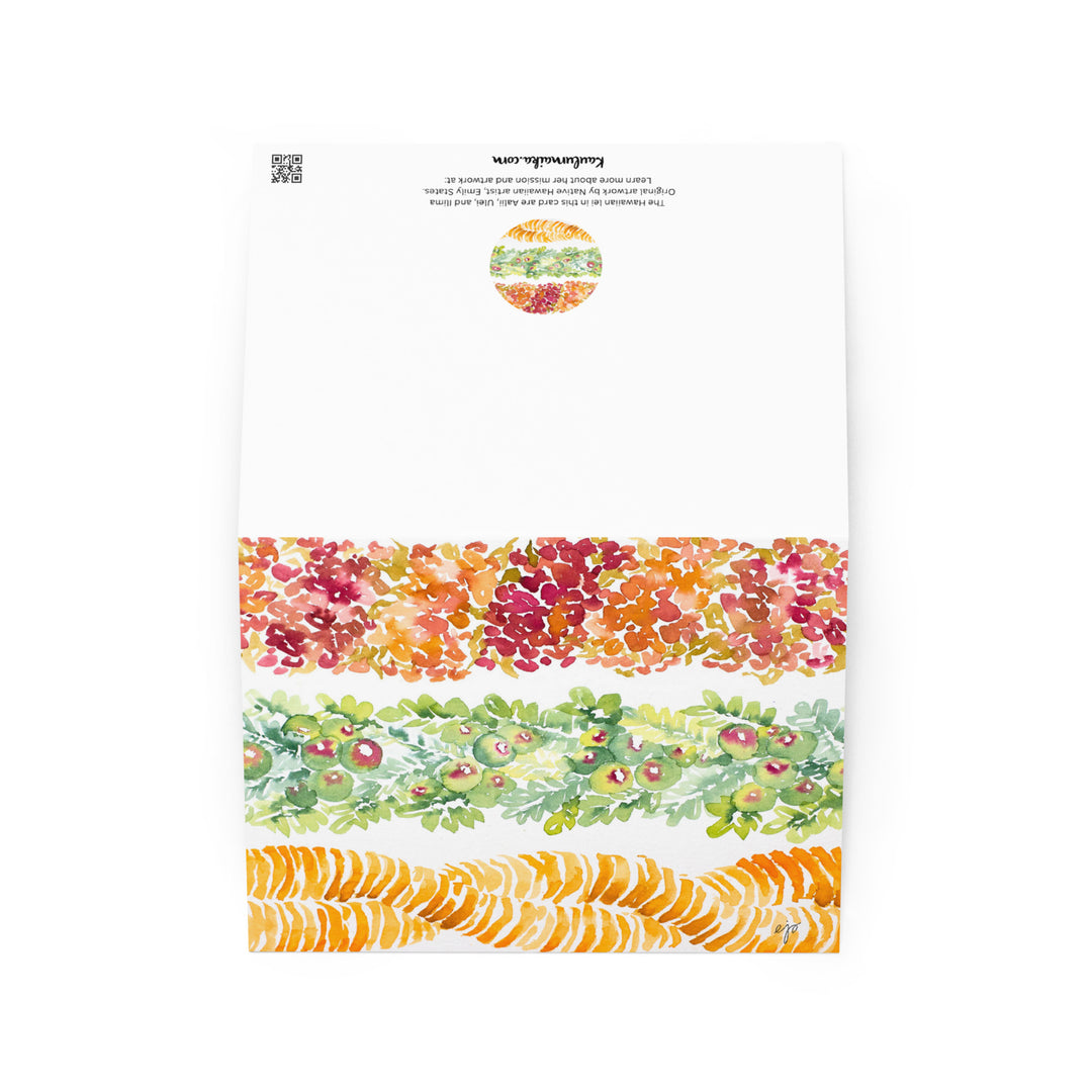 Aalii, Ulei, & Ilima Lei Greeting Card