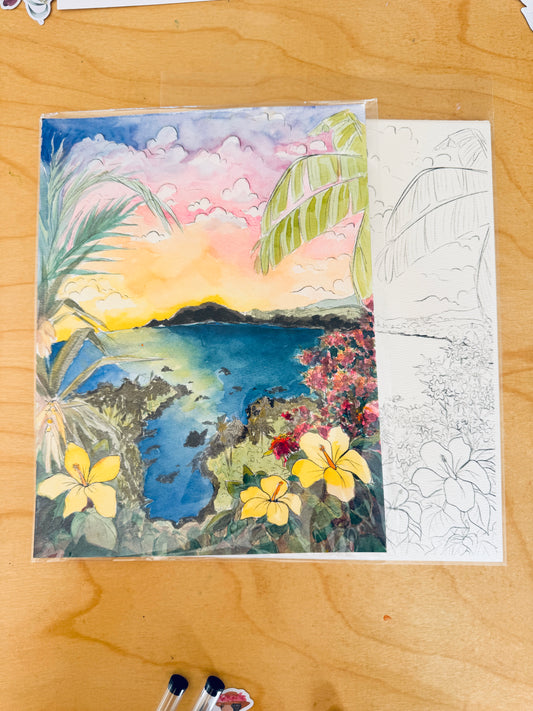 Hana, Maui Watercolor Painting Kit