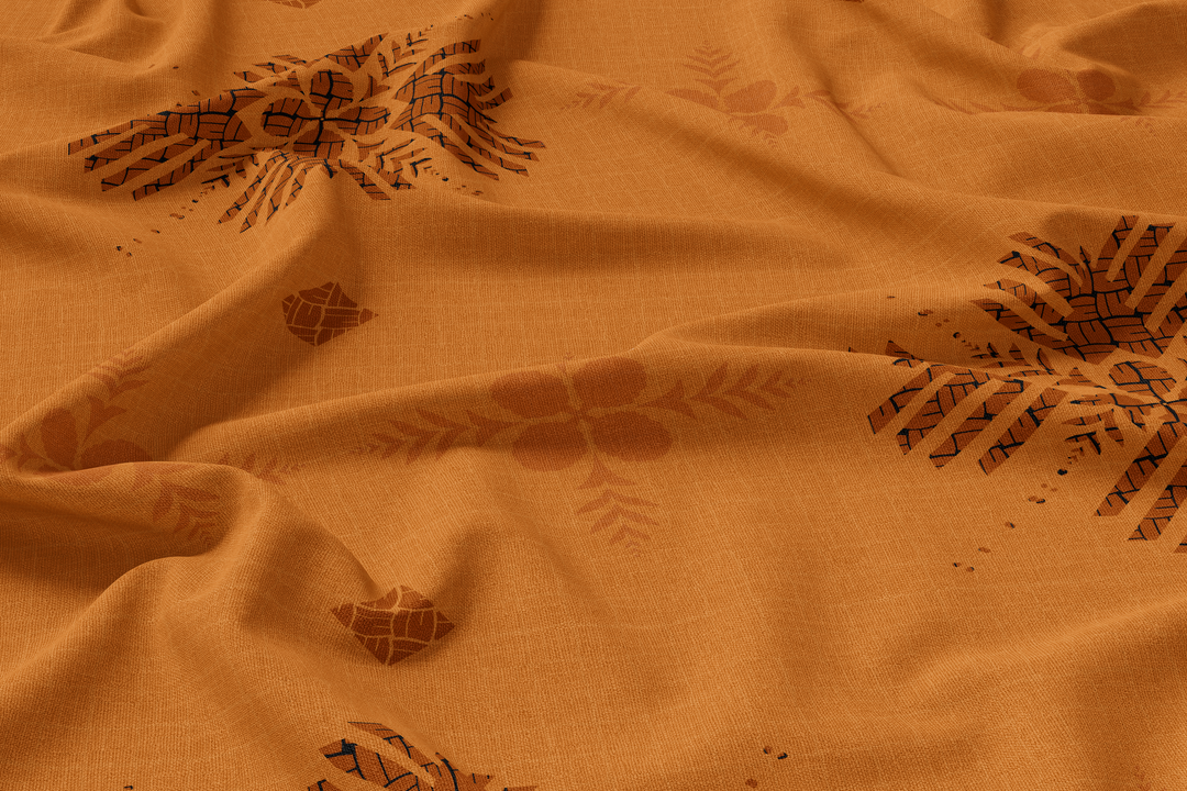 **PREORDERS** Quilted Hala & Hinano Rust Orange Fabric **PREORDERS**